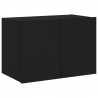 Ścienna szafka TV z LED, czarna, 60x35x41 cm