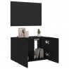 Ścienna szafka TV z LED, czarna, 60x35x41 cm