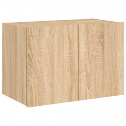 Ścienna szafka TV z LED, dąb sonoma, 60x35x41 cm