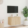 Ścienna szafka TV z LED, dąb sonoma, 60x35x41 cm