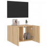 Ścienna szafka TV z LED, dąb sonoma, 60x35x41 cm