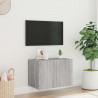 Ścienna szafka TV z LED, szary dąb sonoma, 60x35x41 cm