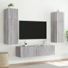 Ścienna szafka TV z LED, szary dąb sonoma, 60x35x41 cm