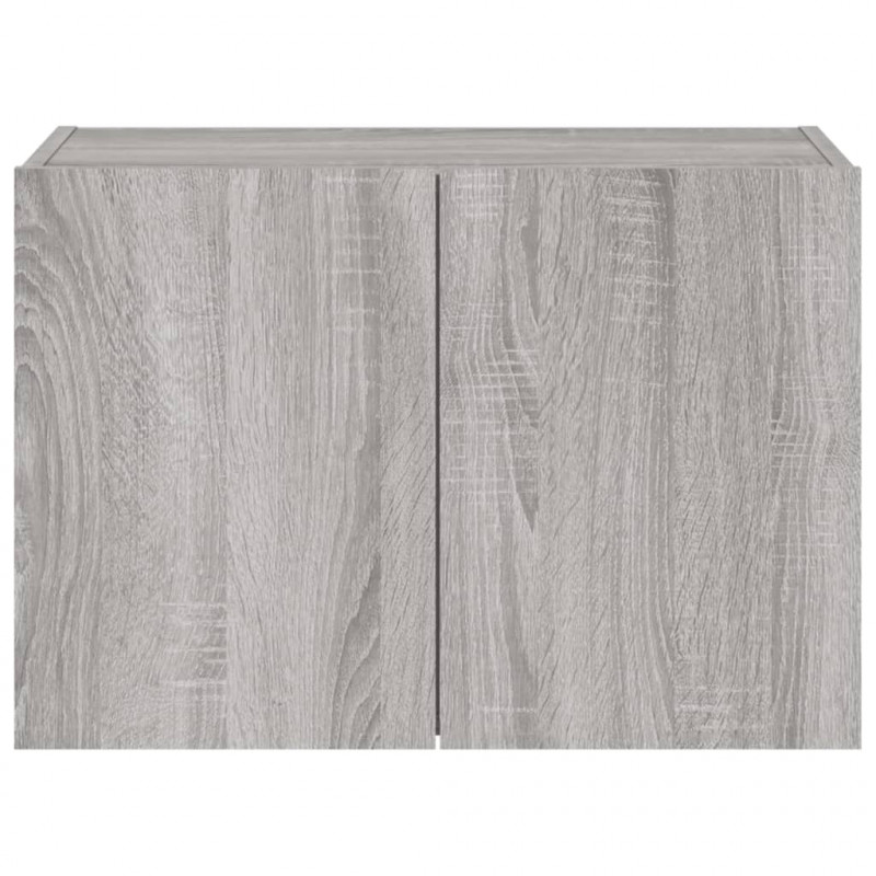 Ścienna szafka TV z LED, szary dąb sonoma, 60x35x41 cm