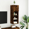 Szafka TV, z LED, przydymiony dąb, 30,5x30x90 cm