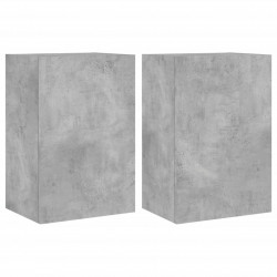 Ścienne szafki TV, 2 szt., szarość betonu, 40,5x30x60 cm