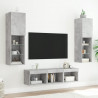 5-częściowy zestaw mebli TV z LED, szarość betonu