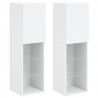 Szafki TV, z LED, 2 szt., białe, 30,5x30x102 cm