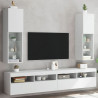 Szafki TV, z LED, 2 szt., białe, 30,5x30x102 cm