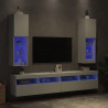 Szafki TV, z LED, 2 szt., białe, 30,5x30x102 cm