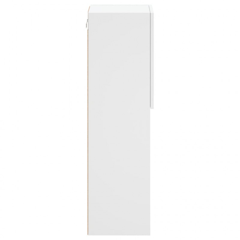 Szafki TV, z LED, 2 szt., białe, 30,5x30x102 cm