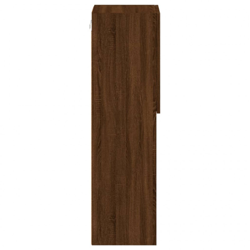 Szafki TV, z LED, 2 szt., brązowy dąb, 30,5x30x102 cm