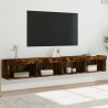 Szafki TV, z LED, 2 szt., przydymiony dąb, 100x30x30 cm