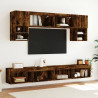 Szafki TV, z LED, 2 szt., przydymiony dąb, 100x30x30 cm