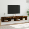 Szafki TV, z LED, 2 szt., przydymiony dąb, 100x30x30 cm