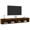 Szafki TV, z LED, 2 szt., przydymiony dąb, 100x30x30 cm