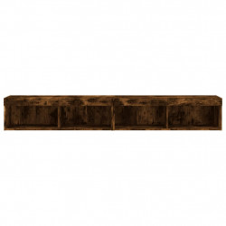 Szafki TV, z LED, 2 szt., przydymiony dąb, 100x30x30 cm