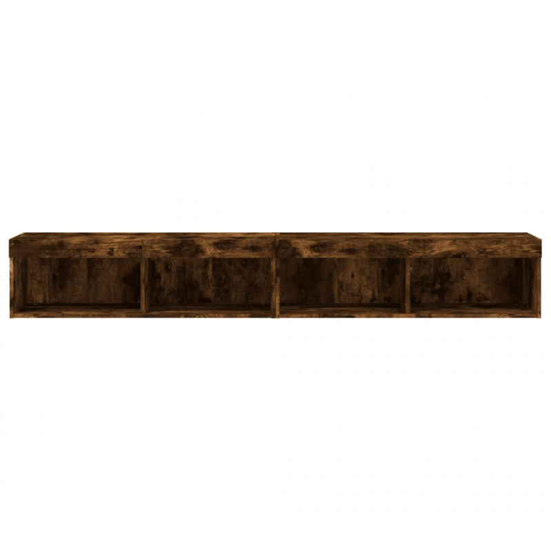 Szafki TV, z LED, 2 szt., przydymiony dąb, 100x30x30 cm