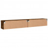 Szafki TV, z LED, 2 szt., przydymiony dąb, 100x30x30 cm