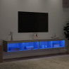 Szafki TV z LED, 2 szt., szary dąb sonoma, 100x30x30 cm