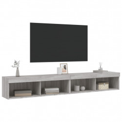 Szafki TV z LED, 2 szt., szary dąb sonoma, 100x30x30 cm