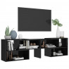Szafka pod TV, czarna, wysoki połysk, 149x30x52 cm