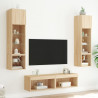 6-częściowy zestaw mebli TV z LED, dąb sonoma