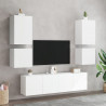 6-częściowy zestaw mebli TV, biały, materiał drewnopochodny