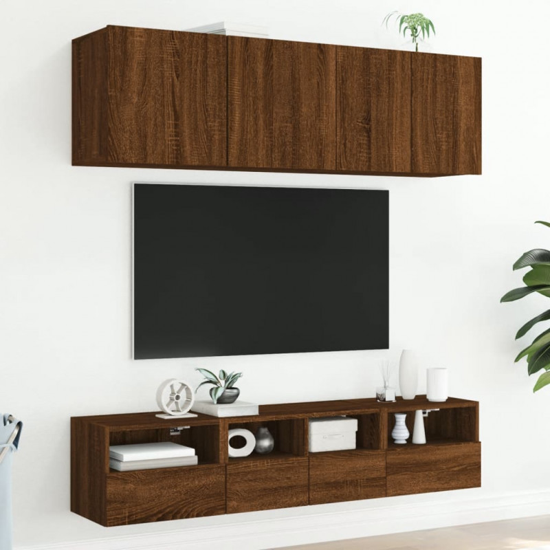 5-cz. zestaw mebli TV, brązowy dąb, materiał drewnopochodny