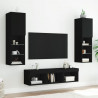 5-częściowy zestaw mebli TV z LED, czarny