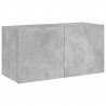 Ścienna szafka TV z LED, szarość betonu, 80x35x41 cm