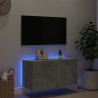 Ścienna szafka TV z LED, szarość betonu, 80x35x41 cm