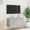 Ścienna szafka TV z LED, szarość betonu, 80x35x41 cm