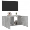 Ścienna szafka TV z LED, szarość betonu, 80x35x41 cm