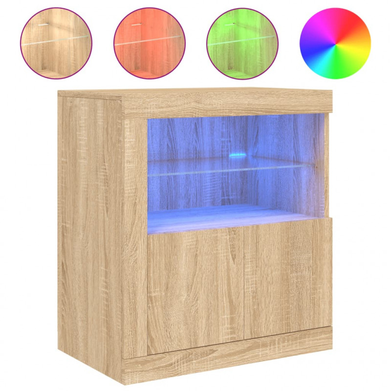 Szafka z oświetleniem LED, dąb sonoma, 60,5x37x67 cm