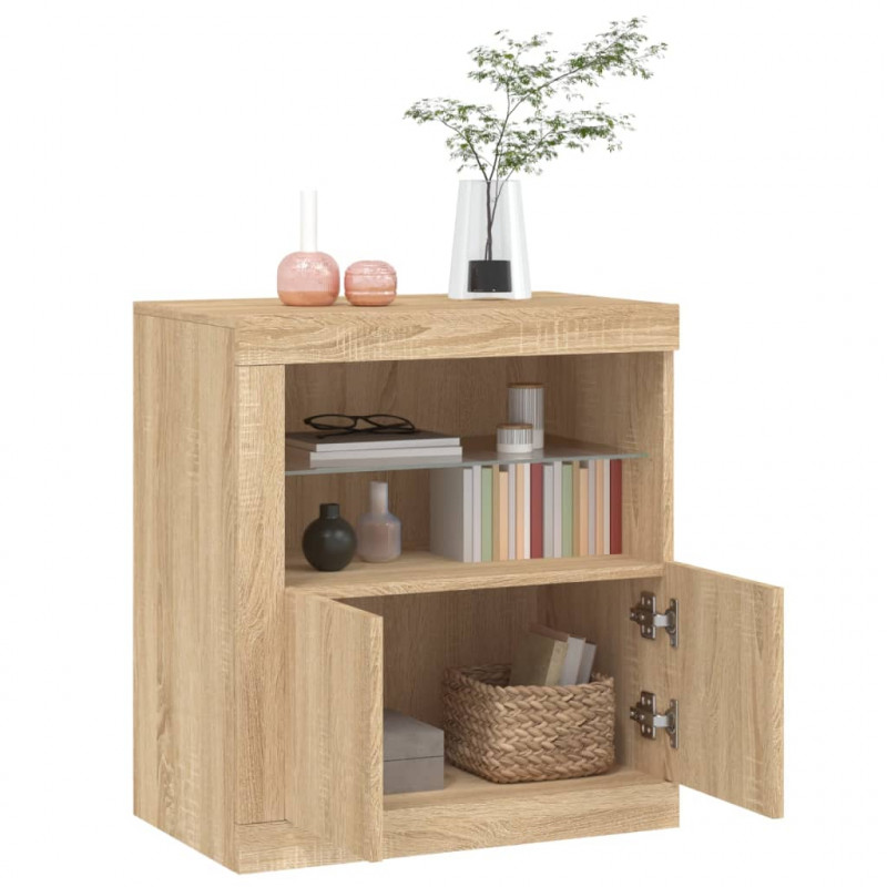 Szafka z oświetleniem LED, dąb sonoma, 60,5x37x67 cm