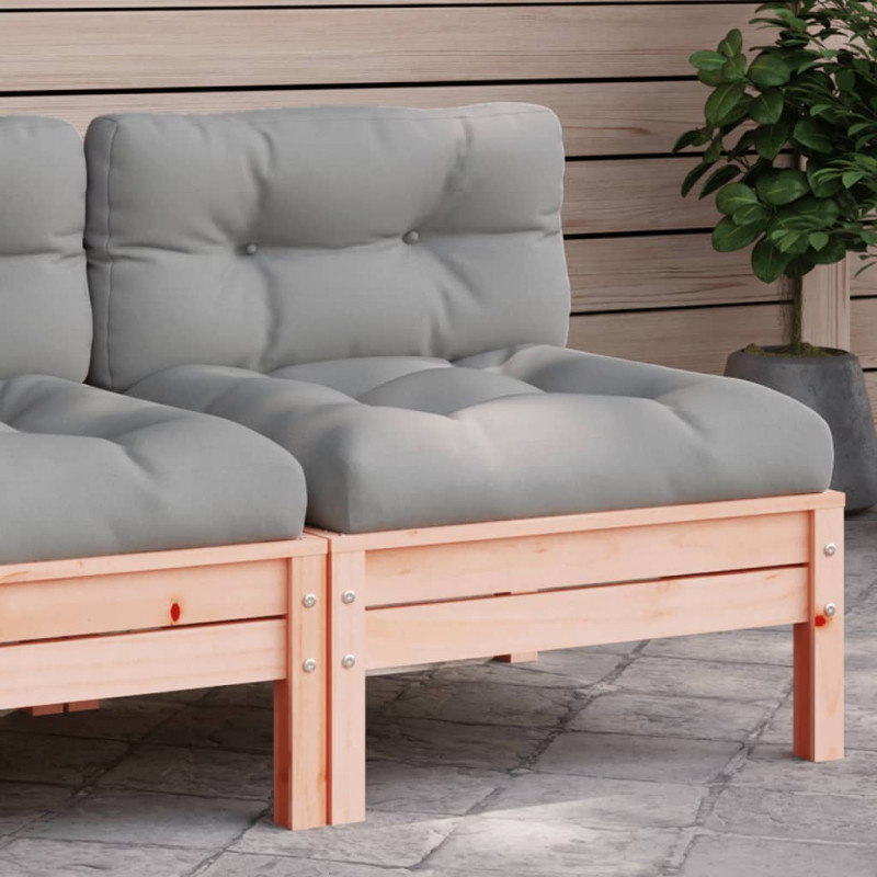Ogrodowa sofa bez podłokietników, z poduszkami, daglezja