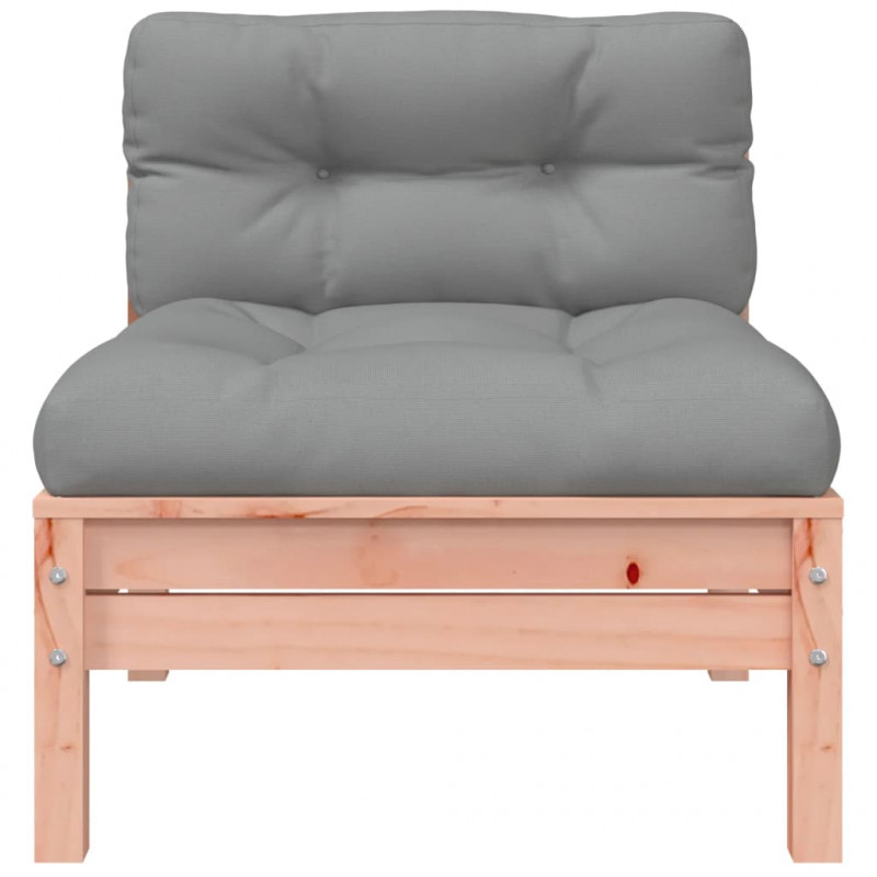 Ogrodowa sofa bez podłokietników, z poduszkami, daglezja