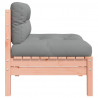 Ogrodowa sofa bez podłokietników, z poduszkami, daglezja
