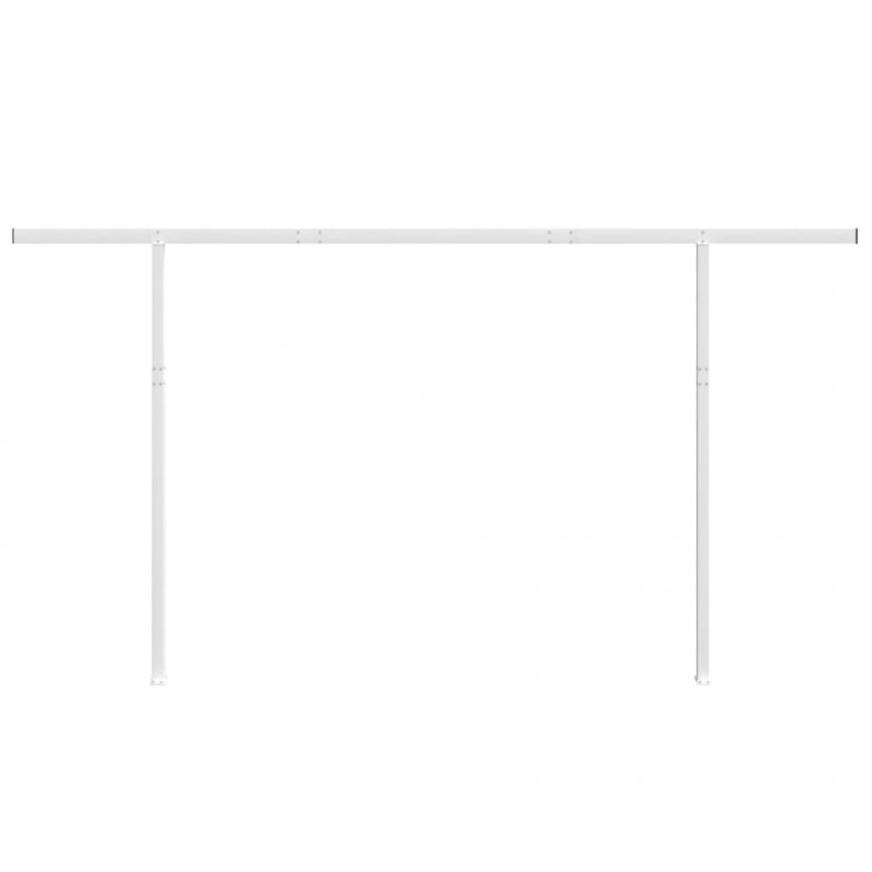 Zestaw słupków do markizy, biały, 450x245 cm, żelazo