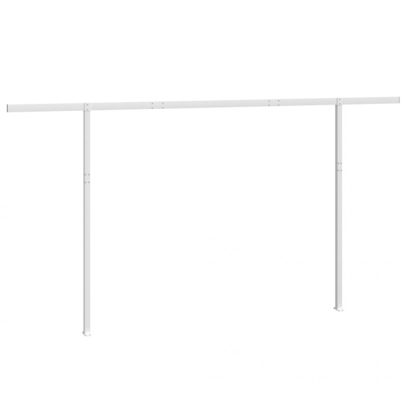 Zestaw słupków do markizy, biały, 450x245 cm, żelazo