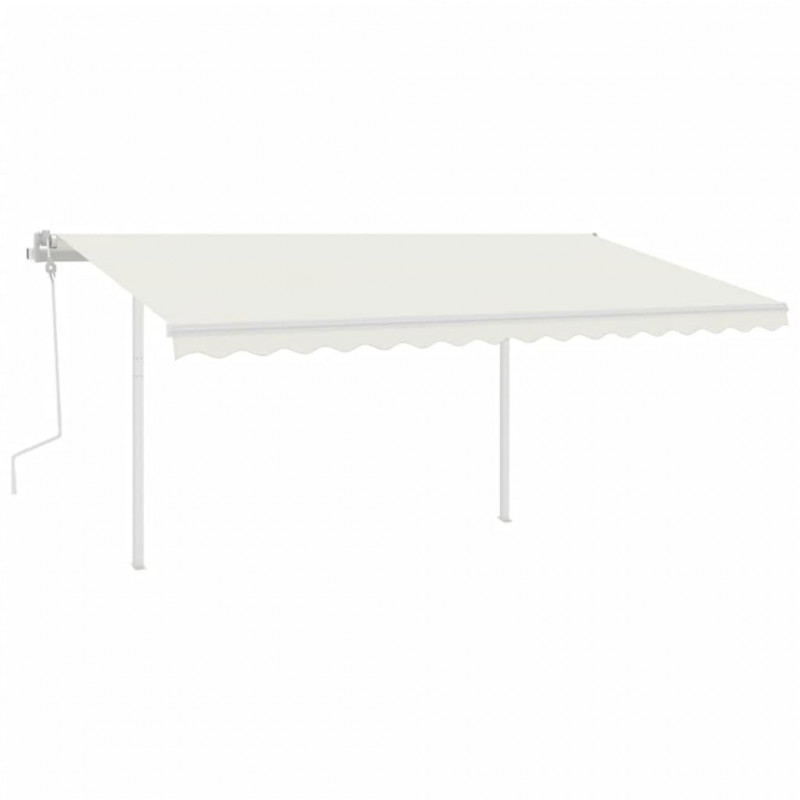 Zestaw słupków do markizy, biały, 450x245 cm, żelazo