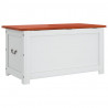 Skrzynia z pokrywą, brązowo-biała, lite drewno akacjowe