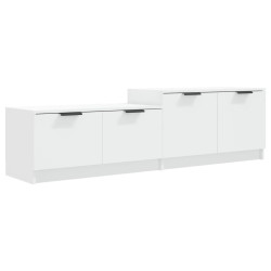 Szafka pod TV, biała, 158,5x36x45 cm, materia drewnopochodny