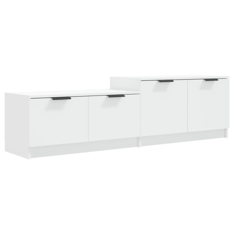 Szafka pod TV, biała, 158,5x36x45 cm, materia drewnopochodny