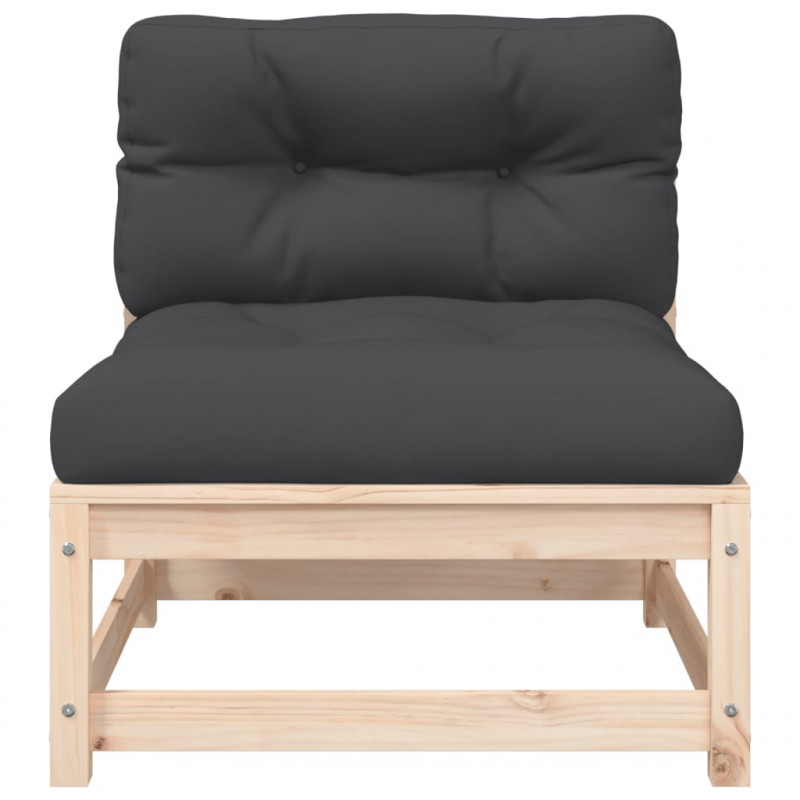 Ogrodowa sofa bez podłokietników, z poduszkami i podnóżkiem