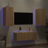 4-częściowy zestaw mebli TV z LED, dąb sonoma