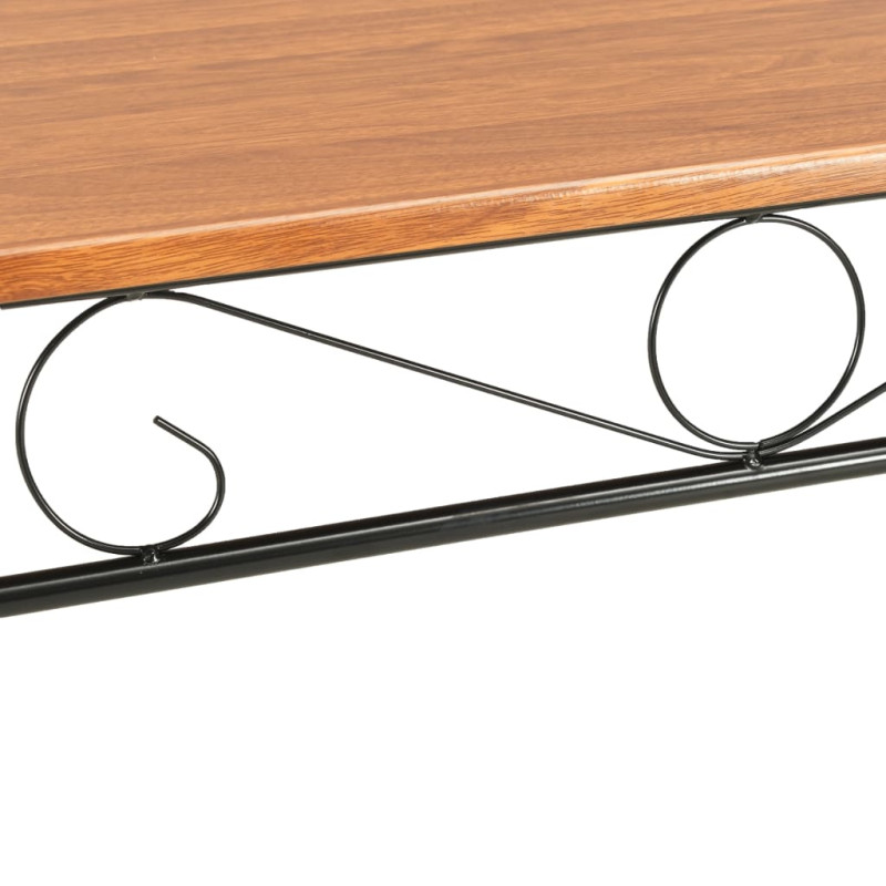 7-częściowy zestaw mebli do jadalni, MDF i stal, brązowy