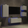 5-częściowy zestaw mebli TV z LED, biały