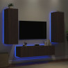 6-częściowy zestaw mebli TV z LED, brązowy dąb